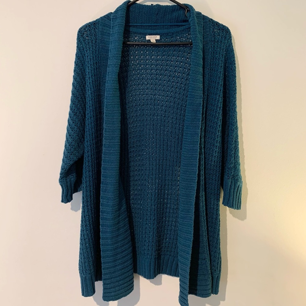 Sonoma open front shawl collar cardigan size L